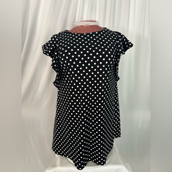 Lane Bryant Black and White Polka Dot Mini Dress for Stylish Occasions (758) - Picture 1 of 14